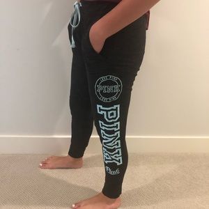 Medium PINK Victoria Secret Gray and Teal Joggers